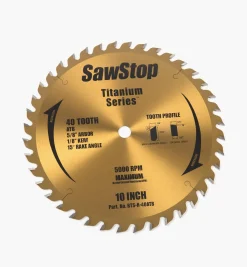 Lee Valley 10" Titanium-Coated Saw Blades For SawStop Saws