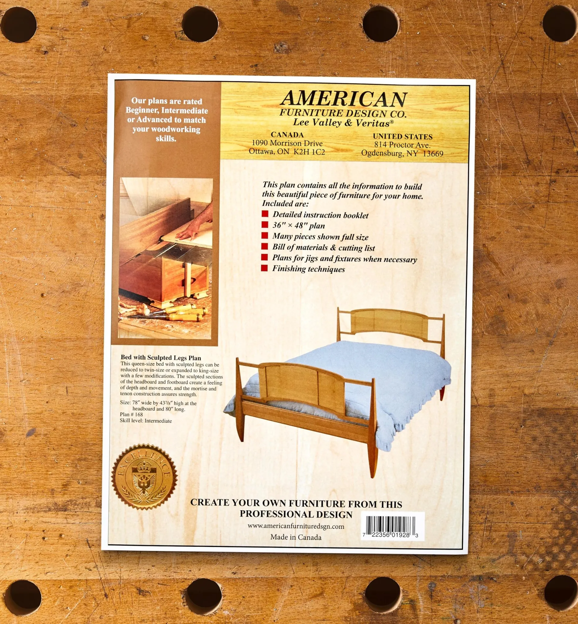 Lee Valley Bed With Sculpted Legs Plan