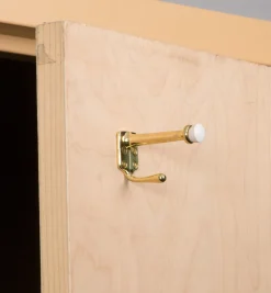 Lee Valley Belwith Polished Brass Doorstop With Hook