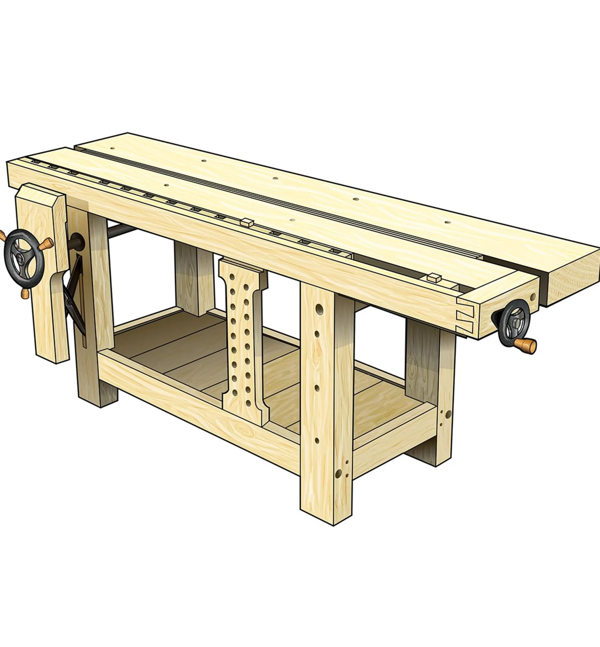 Lee Valley Benchcrafted Roubo Bench Plan & Glide Vise Hardware Kits