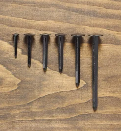 Lee Valley Black Steel Diamond-Head Forged Nails From Clouterie Rivierre