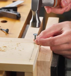 Lee Valley Blued Steel Diamond-Head Forged Nails From Clouterie Rivierre