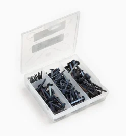Lee Valley Blued Steel Diamond-Head Forged Nails From Clouterie Rivierre, 140 Assorted Pieces