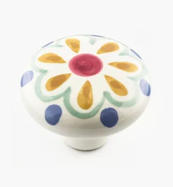 Lee Valley Brown Floral Painted Ceramic Knobs