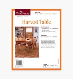 Lee Valley Harvest Table Plan