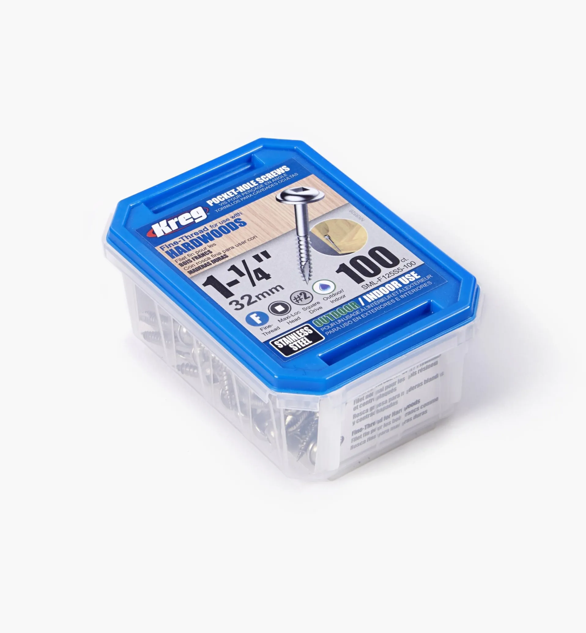 Lee Valley Kreg Stainless-Steel Exterior Pocket-Hole Screws