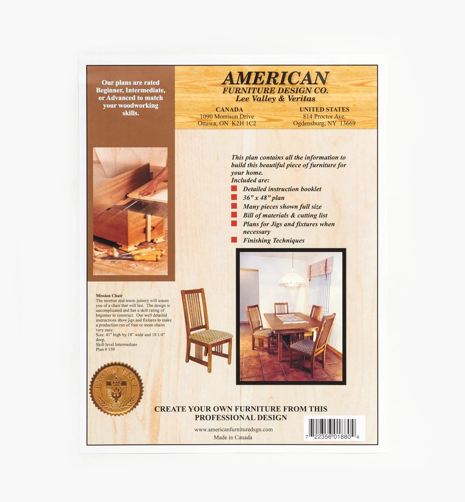 Lee Valley Mission Chair Plan