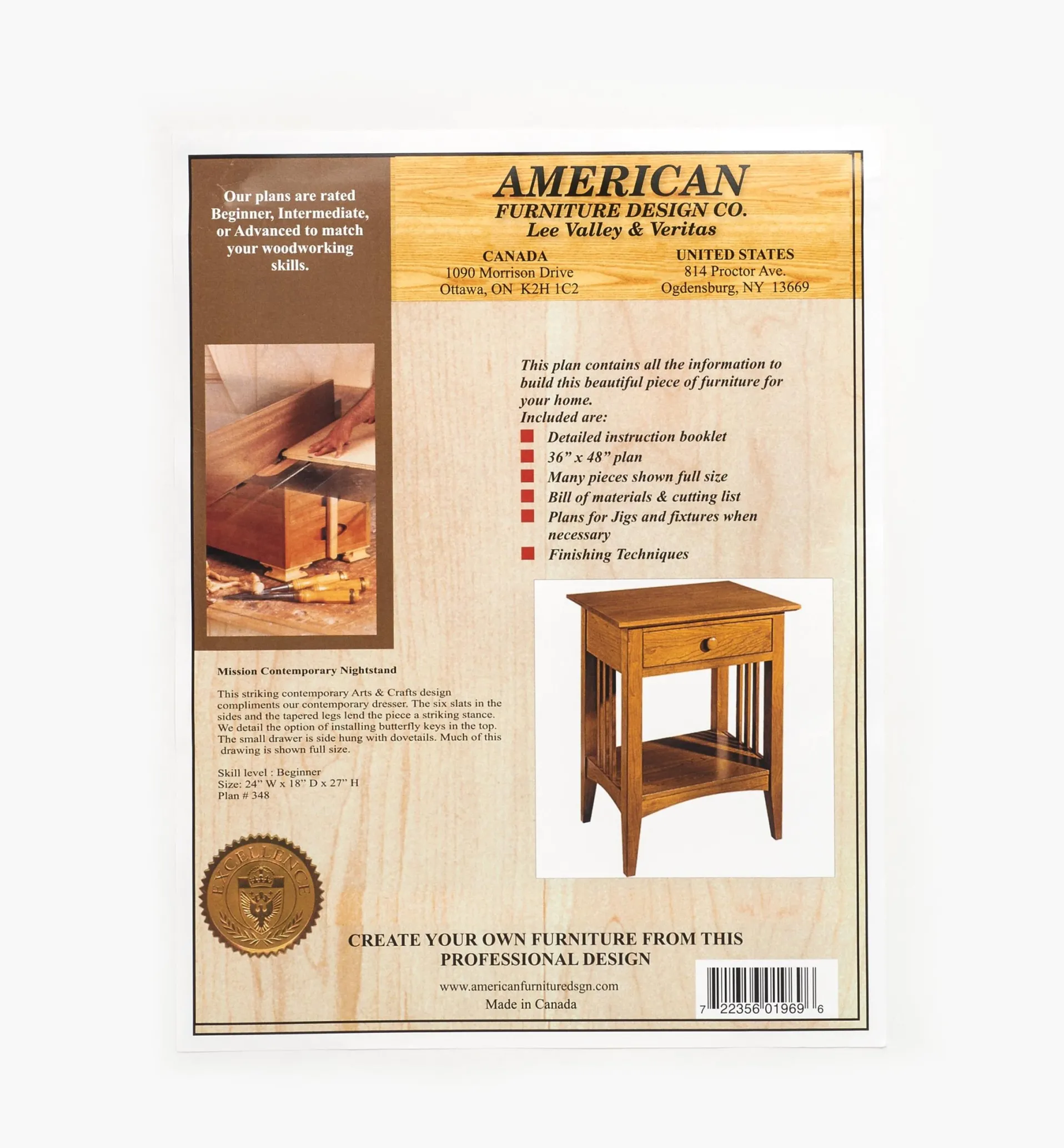 Lee Valley Mission Contemporary Nightstand Plan