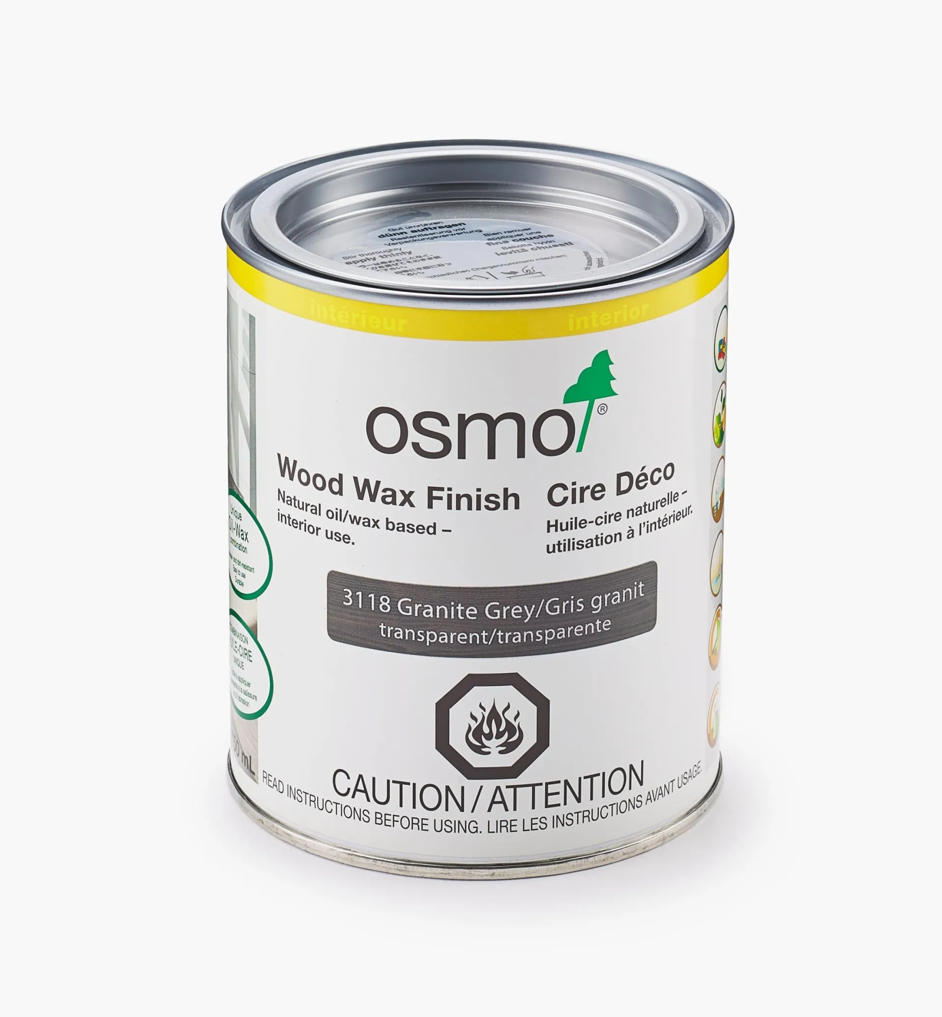 Lee Valley Osmo Granite Gray Wood Wax Finish