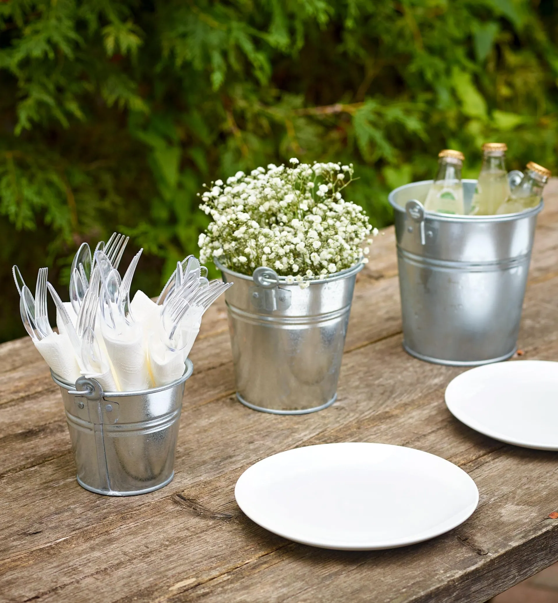 Lee Valley 3-Pc. Galvanized Pail Set