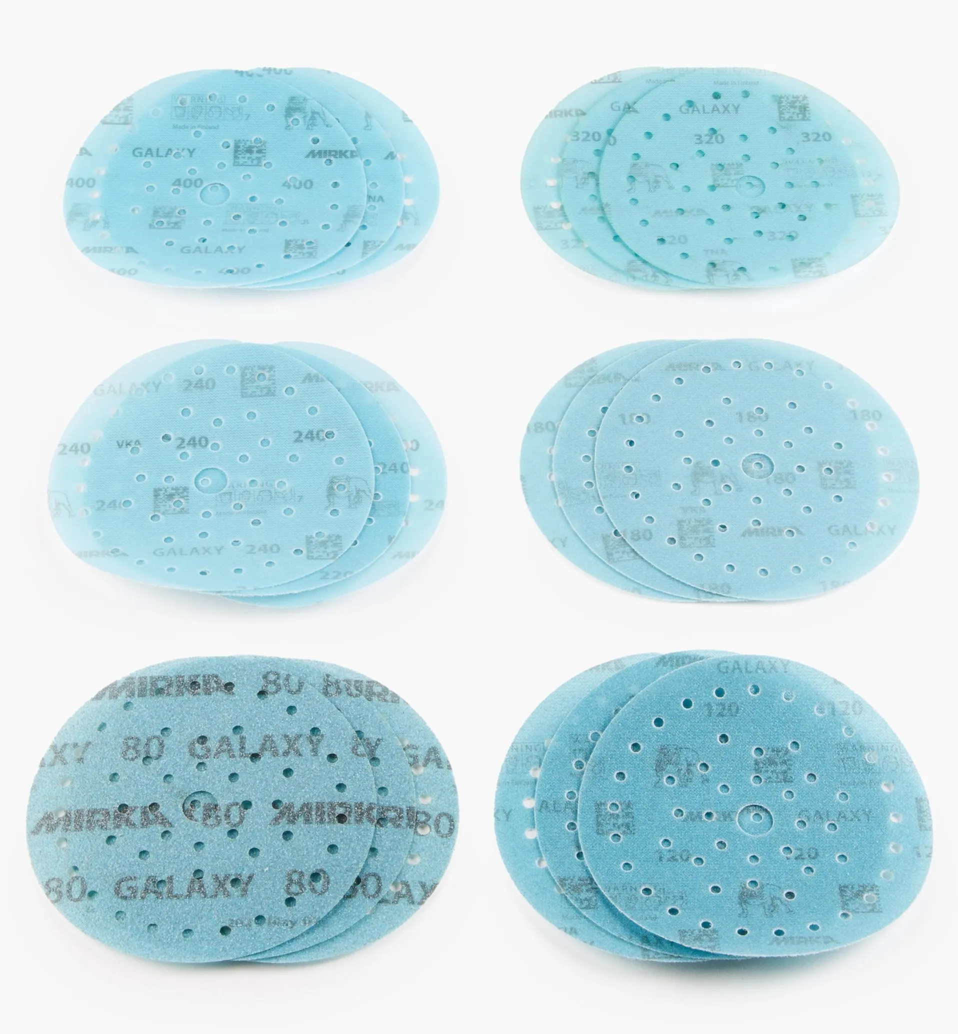 Lee Valley 18-Pc. Sample Pack Of Mirka 6" Galaxy Multifit Grip Discs