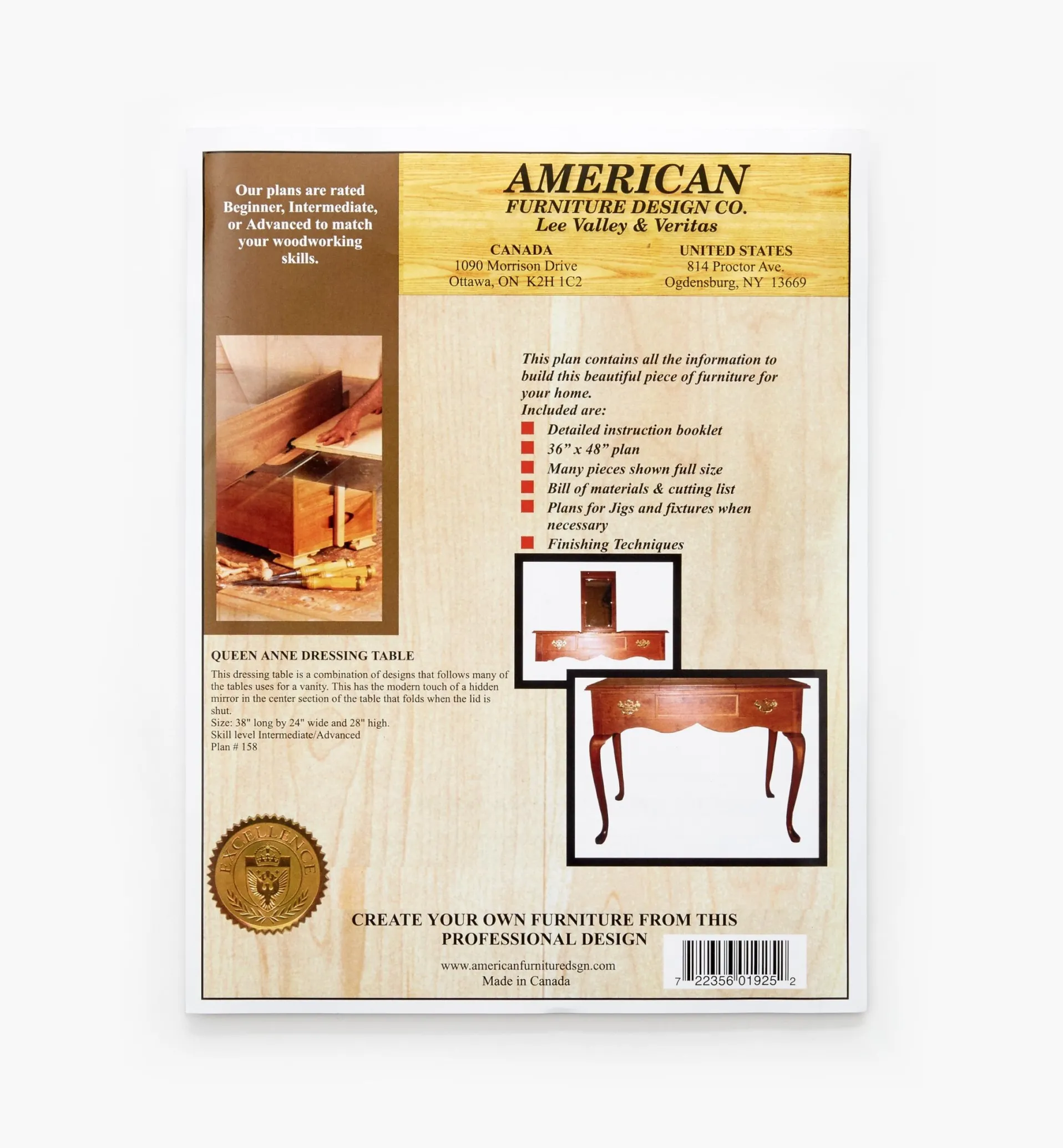 Lee Valley Queen Anne Dressing Table Plan