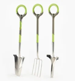 Lee Valley Radius Ergonomic Stainless-Steel Transplant Spade, Border Fork & Weeder Set
