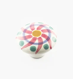 Lee Valley Red Swirl Painted Ceramic Knobs