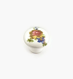 Lee Valley Red/Blue Floral Ceramic Knobs