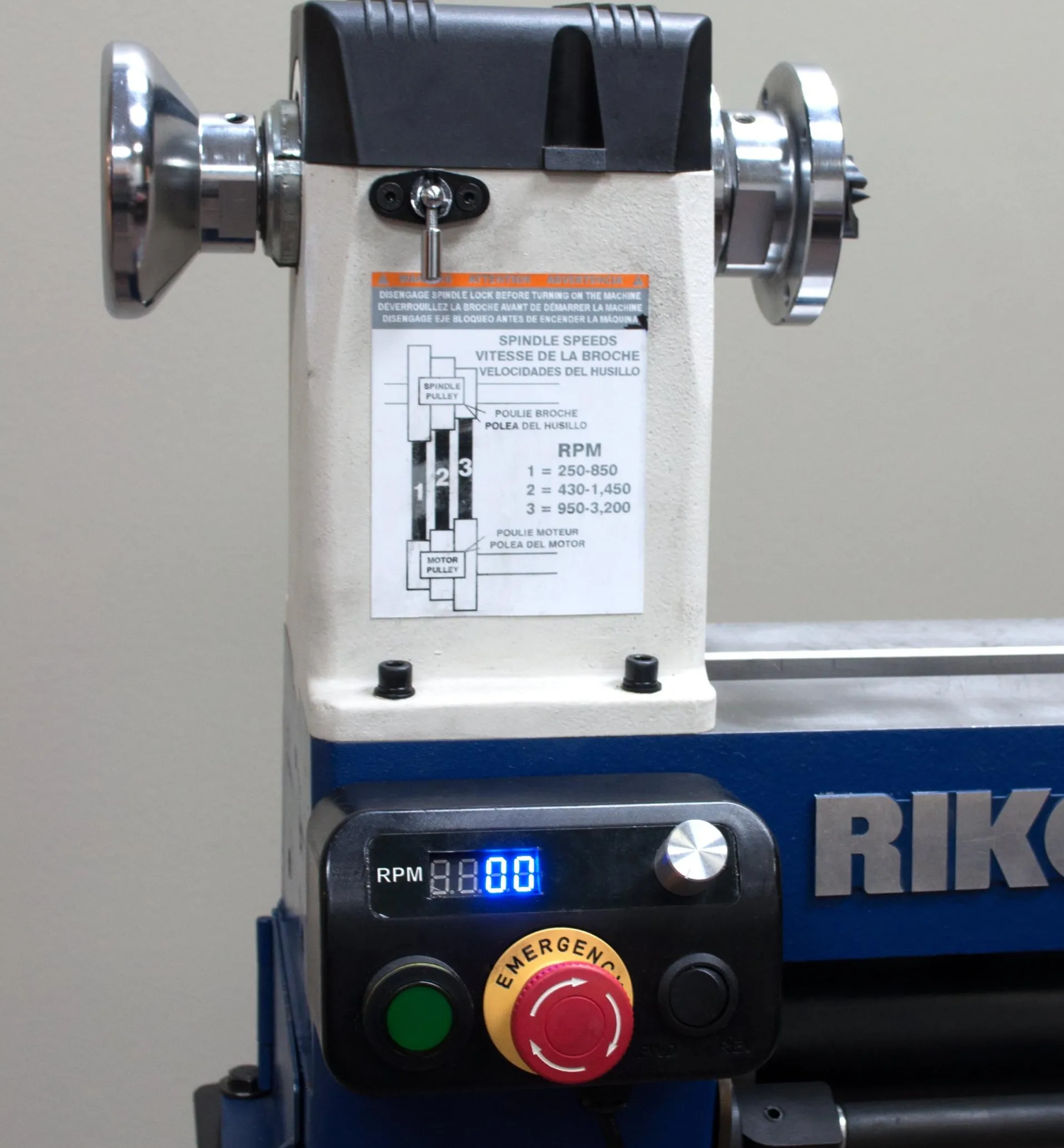 Lee Valley Rikon 12" × 16 1/2" Midi Lathe (70-150VSR)