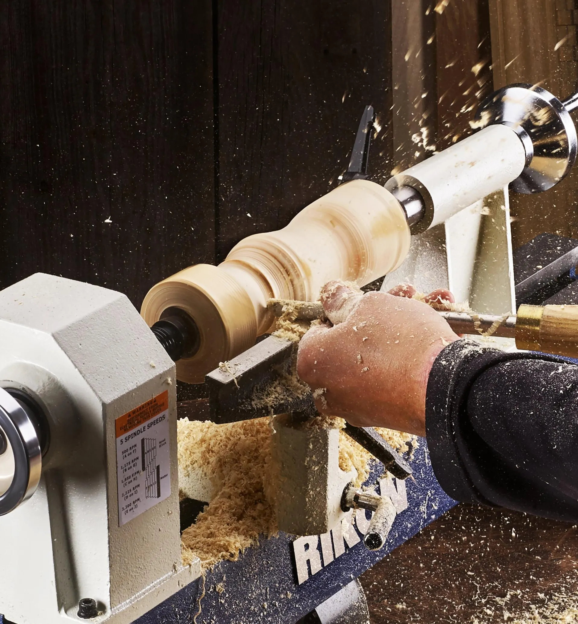 Lee Valley Rikon 1/2 Hp Mini Lathe & Set Of 3 Carbide-Tipped Turning Tools