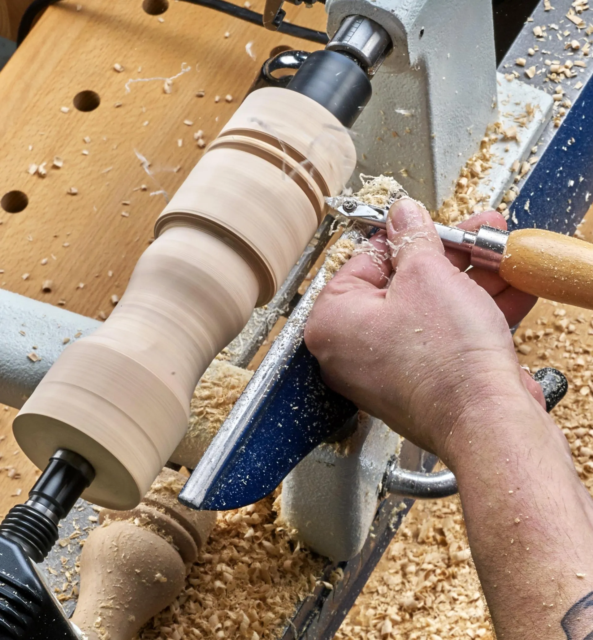 Lee Valley Rikon 1/2 Hp Mini Lathe & Set Of 3 Carbide-Tipped Turning Tools