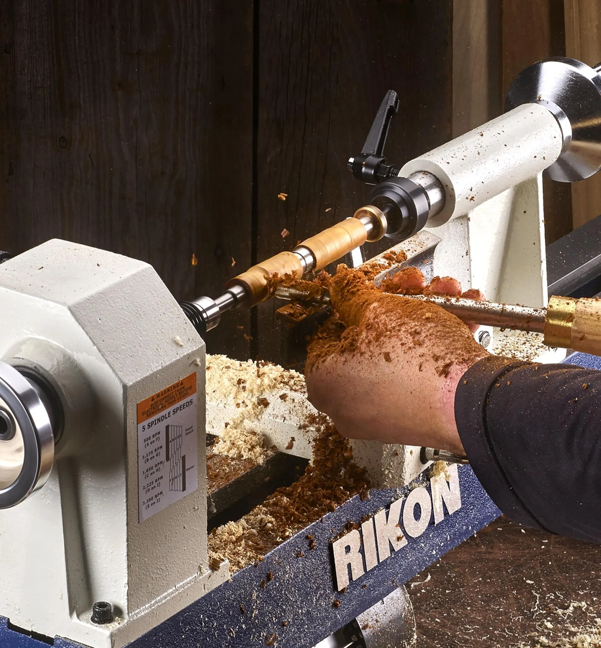 Lee Valley Rikon 1/2 Hp Mini Lathe & Set Of 3 Carbide-Tipped Turning Tools