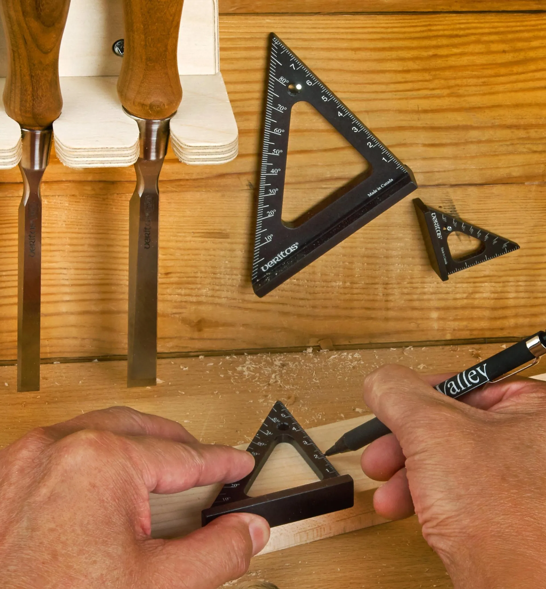 Lee Valley Set Of 3 Veritas Metric Pocket Layout Squares