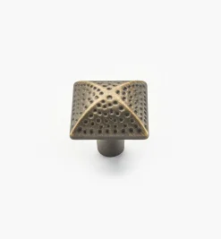 Lee Valley Solid Brass Dimpled Square Knob
