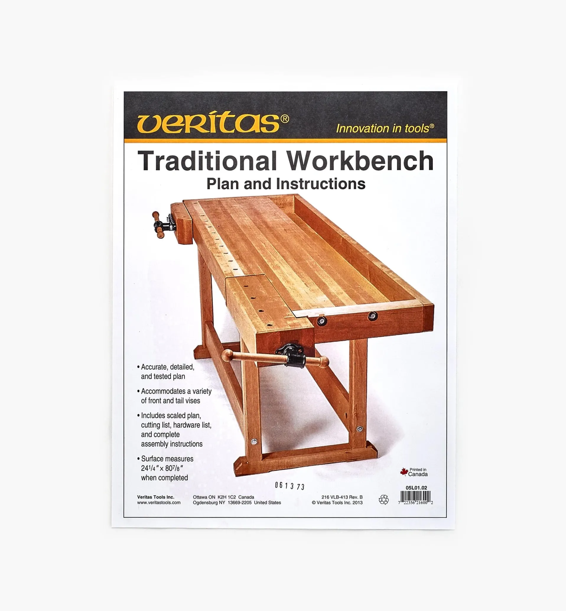 Lee Valley Traditional Bench Plan