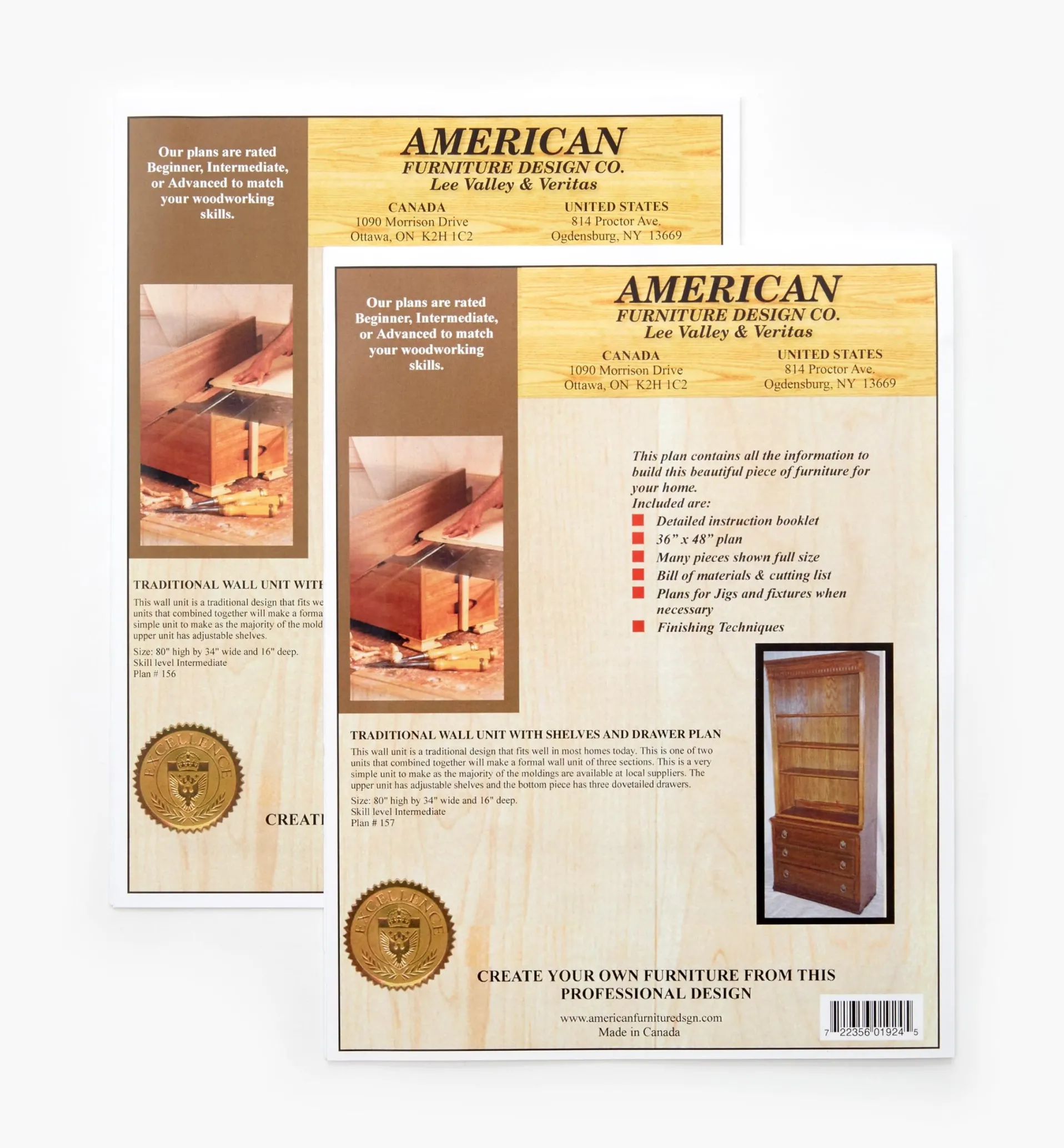 Lee Valley Traditional Wall Unit Plans