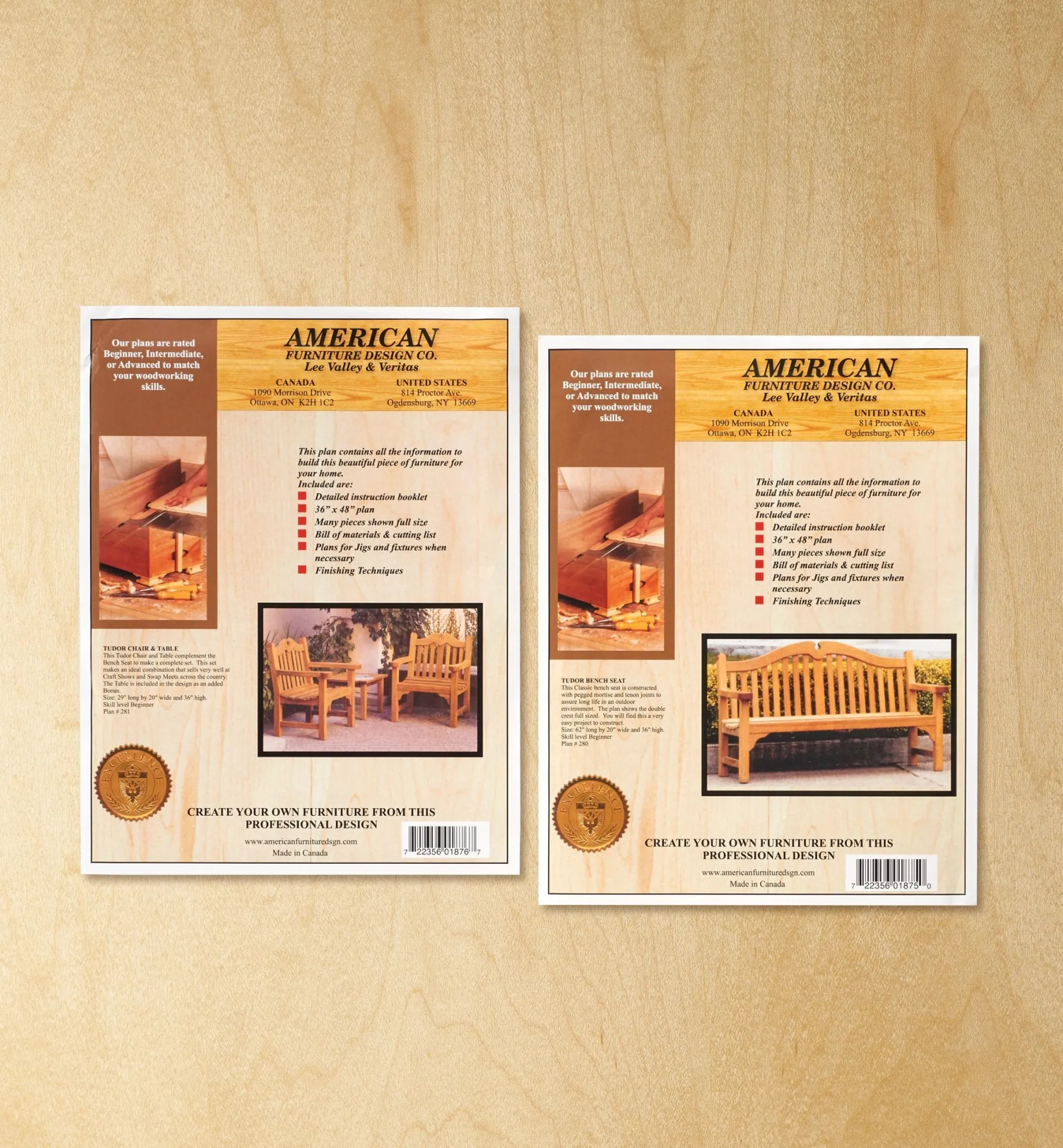 Lee Valley Tudor Chair, Table & Bench Seat Plans